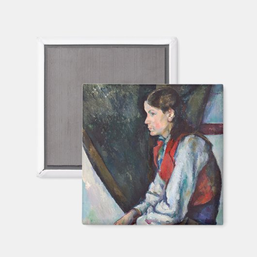Paul Cezanne - Jongen in de Rode Vest Magneet (Voorkant / Achterkant)