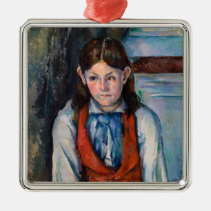 Paul Cezanne - Jongen in de Rode Vest Metalen Ornament