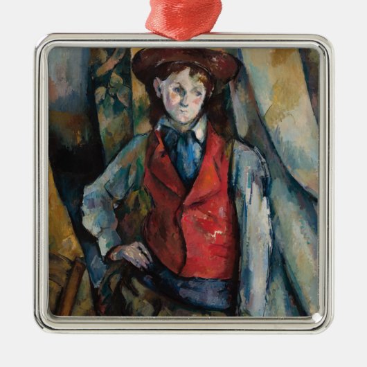 Paul Cezanne - Jongen in de Rode Vest Metalen Ornament (Voorkant)