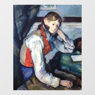 Paul Cezanne - Jongen in de Rode Vest Raamsticker