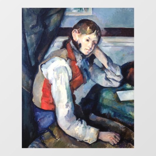 Paul Cezanne - Jongen in de Rode Vest Raamsticker (Vel)