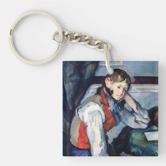Paul Cezanne - Jongen in de Rode Vest Sleutelhanger (Voorkant)