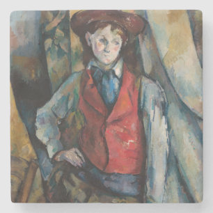 Paul Cezanne - Jongen in de Rode Vest Stenen Onderzetter