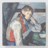 Paul Cezanne - Jongen in de Rode Vest Stenen Onderzetter (Voorkant)