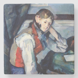 Paul Cezanne - Jongen in de Rode Vest Stenen Onderzetter