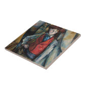 Paul Cezanne - Jongen in de Rode Vest Tegeltje (Zijkant)
