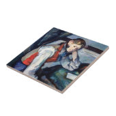 Paul Cezanne - Jongen in de Rode Vest Tegeltje (Zijkant)