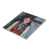 Paul Cezanne - Jongen in de Rode Vest Tegeltje (Zijkant)
