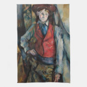 Paul Cezanne - Jongen in de Rode Vest Theedoek (Verticaal)