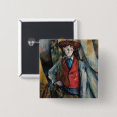 Paul Cezanne - Jongen in de Rode Vest Vierkante Button 5,1 Cm (Voorkant /achterkant)