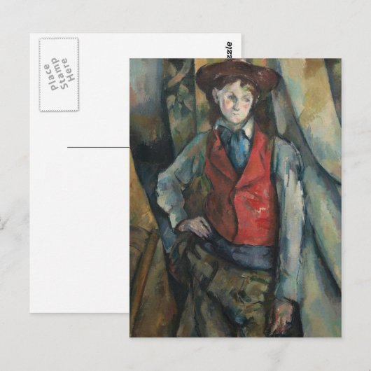 Paul Cezanne - Jongen in een rode jas Briefkaart (Voorkant / Achterkant)