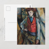 Paul Cezanne - Jongen in het Rode Vest Briefkaart (Voorkant / Achterkant)
