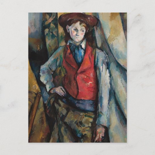 Paul Cezanne - Jongen in het Rode Vest Briefkaart (Voorkant)