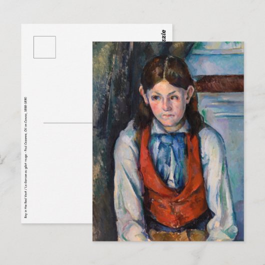 Paul Cezanne - Jongen in het Rode Vest Briefkaart (Voorkant / Achterkant)