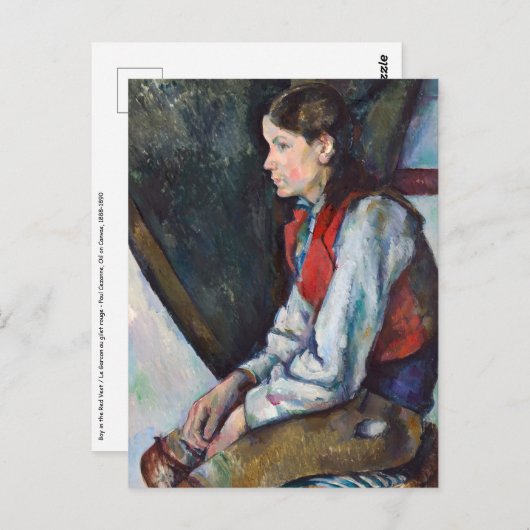 Paul Cezanne - Jongen in het Rode Vest Postkaart (Voorkant / Achterkant)