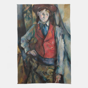 Paul Cezanne - Jongen in het rode vest Theedoek