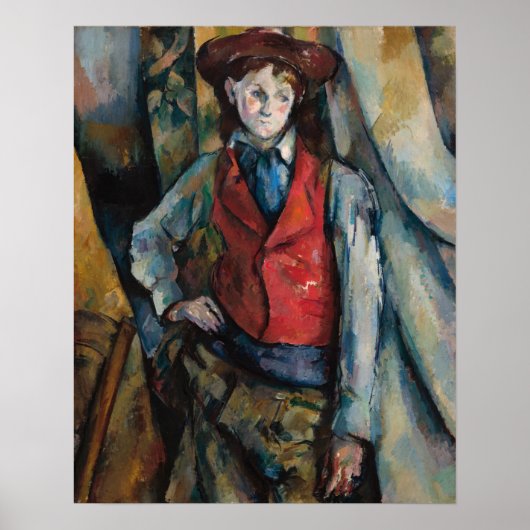 Paul Cezanne - Jongen in het Rode Weste Poster (Voorkant)