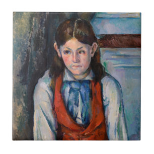 Paul Cezanne - Jongen in het Rode Weste Tegeltje