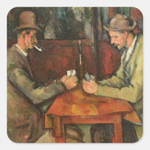 Paul Cezanne   Kaartspelers, 1893-1996 Vierkante Sticker