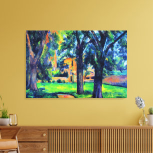 Paul Cezanne - Kastanjeboom en Boerderij, Canvas Afdruk