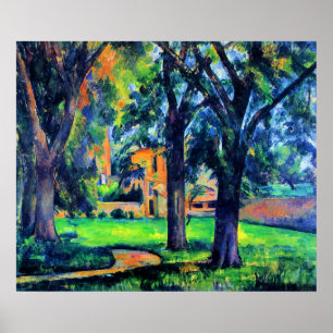 Paul Cezanne - Kastanjeboom en boerderij, Poster
