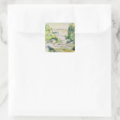 Paul Cezanne | Land in Provence Vierkante Sticker (Tas)
