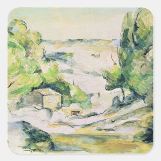 Paul Cezanne | Land in Provence Vierkante Sticker (Voorkant)