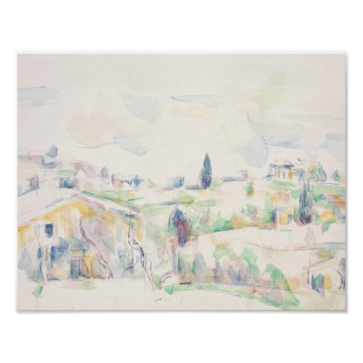 Paul Cezanne - Landschap in Provence Foto Afdruk (Voorkant)