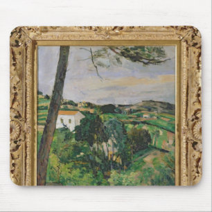 Paul Cezanne   Landschap met rood dak of met de pi Muismat