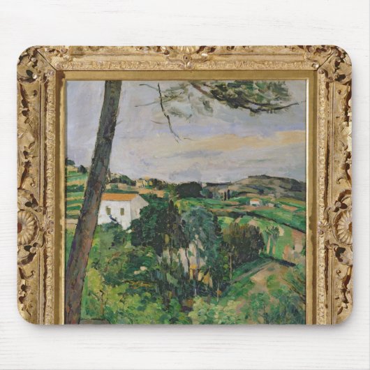 Paul Cezanne | Landschap met rood dak of met de pi Muismat (Voorkant)