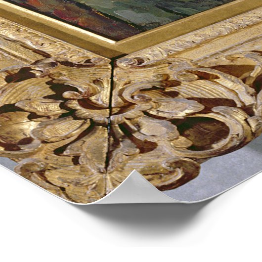 Paul Cezanne | Landschap met rood dak of met de pi Poster (Hoek)