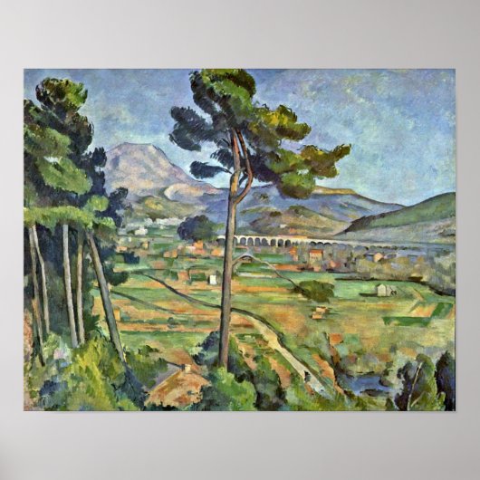 Paul Cezanne - Landschap met Viaduct Poster (Voorkant)