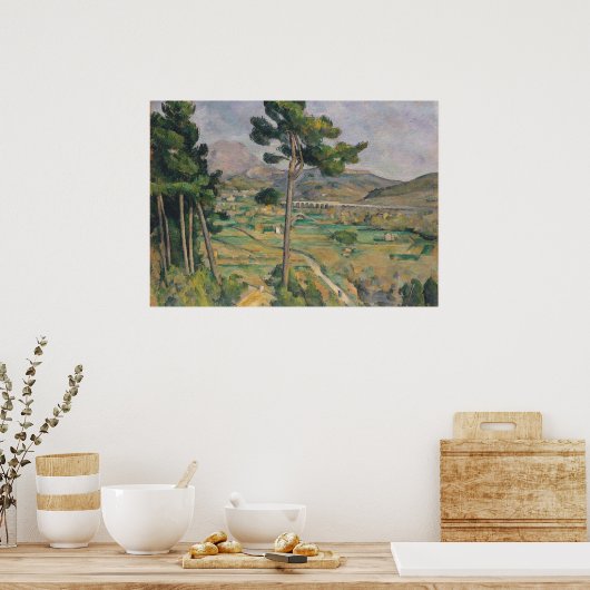 Paul Cezanne | Landschap met viaduct Poster (Keuken)