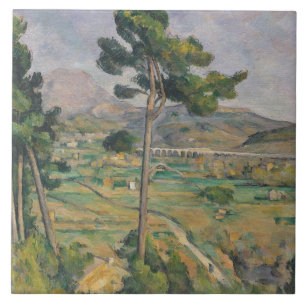 Paul Cezanne   Landschap met viaduct Tegeltje