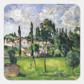 Paul Cezanne - Landschap met waterlijn, Vierkante Sticker (Voorkant)