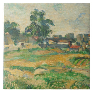 Paul Cezanne   Landschap nabij Parijs, c. 1876 (ol Tegeltje