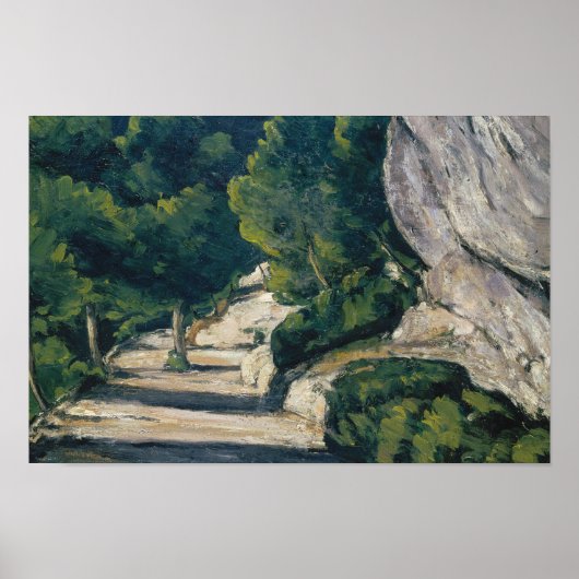 Paul Cezanne - Landschap. Weg met bomen in Rocky Poster (Voorkant)