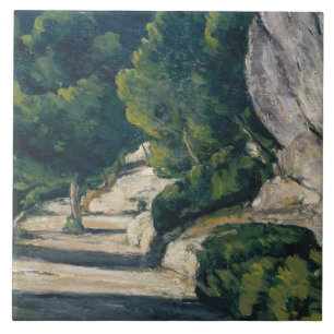 Paul Cezanne - Landschap. Weg met bomen in Rocky Tegeltje