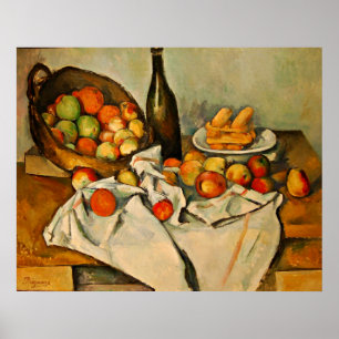 paul cezanne leeft nog steeds met een mand appels poster