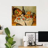 paul cezanne leeft nog steeds met een mand appels poster (Thuiskantoor)