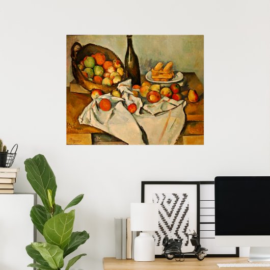 paul cezanne leeft nog steeds met een mand appels poster (Thuiskantoor)