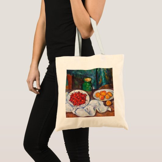 Paul Cezanne leeft nog steeds met kersen en perzik Tote Bag (Voorkant (product))