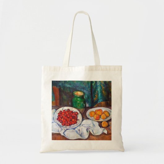 Paul Cezanne leeft nog steeds met kersen en perzik Tote Bag (Voorkant)
