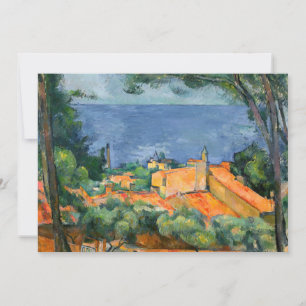 Paul Cezanne - L'Estaque met rode daken Bedankkaart