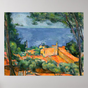 Paul Cezanne - L'Estaque met rode daken Poster