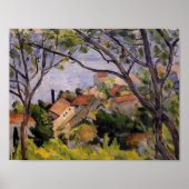 Paul Cezanne-L'Estaque. Uitzicht door de bomen Poster (Voorkant)