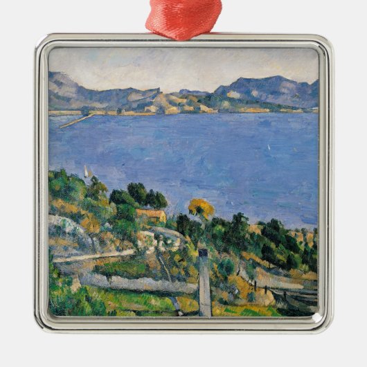 Paul Cezanne | L'Estaque, Uitzicht van de baai van Metalen Ornament (Voorkant)