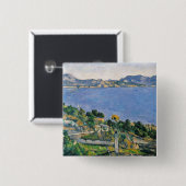 Paul Cezanne | L'Estaque, Uitzicht van de baai van Vierkante Button 5,1 Cm (Voorkant /achterkant)