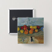 Paul Cezanne | Levensduur van appelen en biscuits, Vierkante Button 5,1 Cm (Voorkant /achterkant)