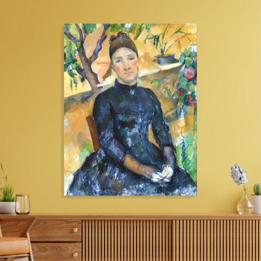 Paul Cezanne Madame Cézanne in het conservatorium Canvas Afdruk (Insitu (Woonkamer))